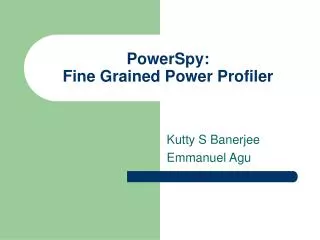 PowerSpy: Fine Grained Power Profiler
