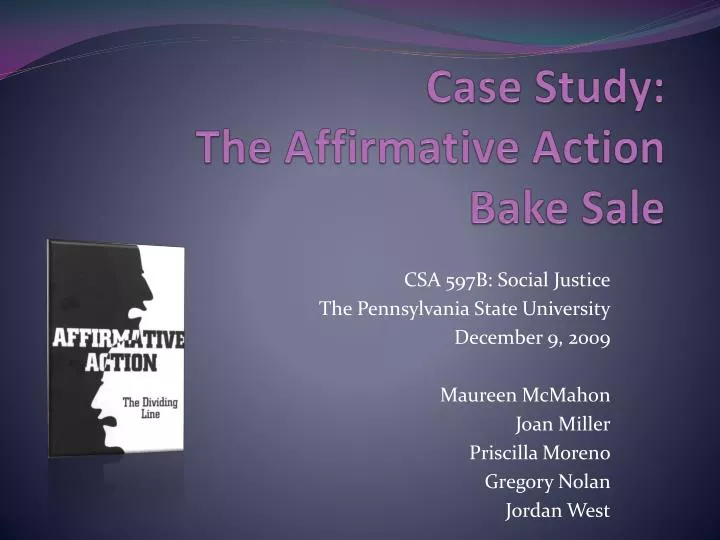 case study the affirmative action bake sale