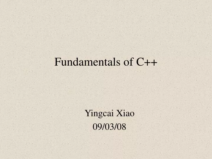 fundamentals of c