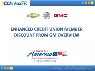Enhanced Credit union Member Discount from GM Overview