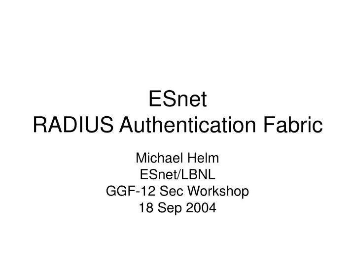 esnet radius authentication fabric