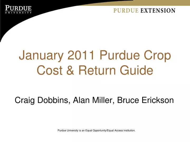january 2011 purdue crop cost return guide