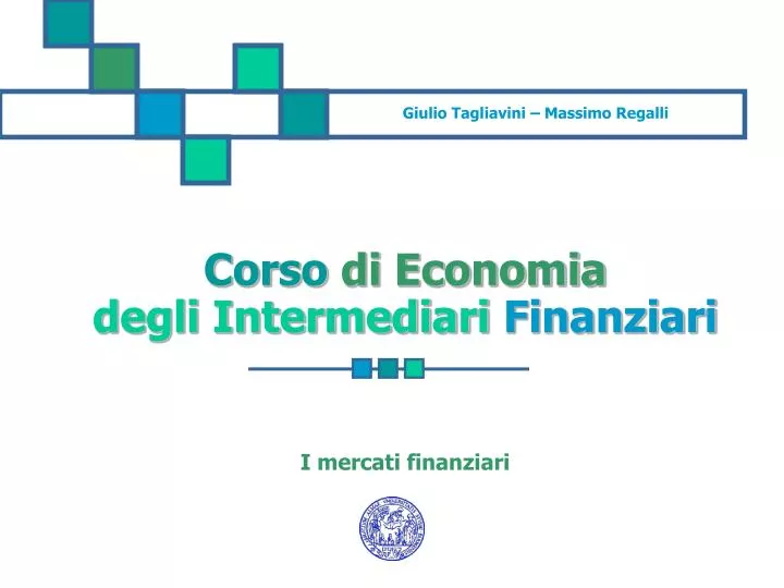 corso di economia degli intermediari finanziari