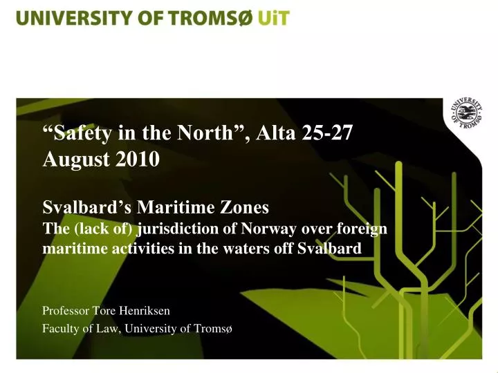 professor tore henriksen faculty of law university of troms