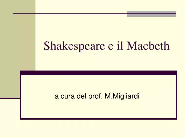 shakespeare e il macbeth