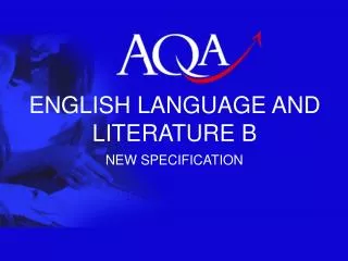 ENGLISH LANGUAGE AND LITERATURE B