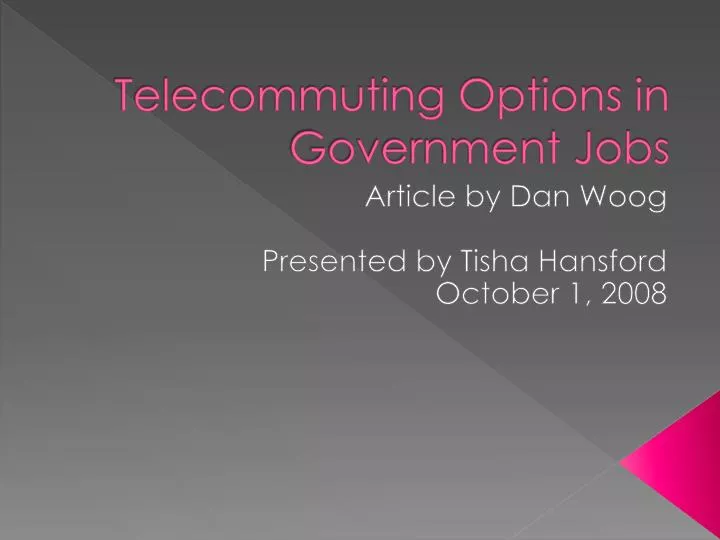 telecommuting options in government jobs