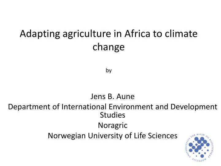 adapting agriculture in africa to climate change by