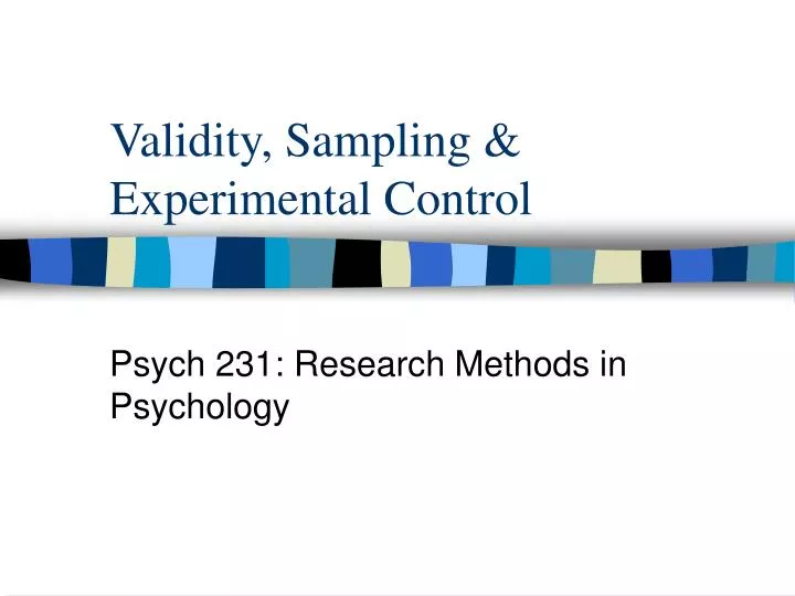 validity sampling experimental control