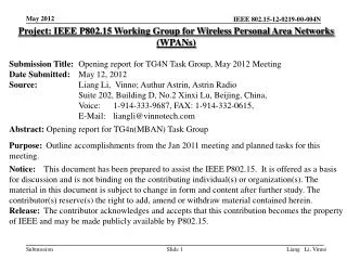 Project: IEEE P802.15 Working Group for Wireless Personal Area Networks (WPANs)