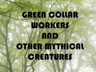 GREEN COLLAR WORKERS AND OTHER MYTHICAL CREATURES