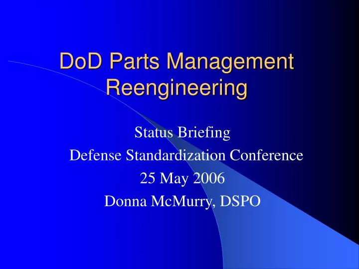 dod parts management reengineering