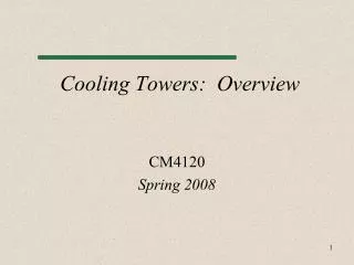 Cooling Towers: Overview