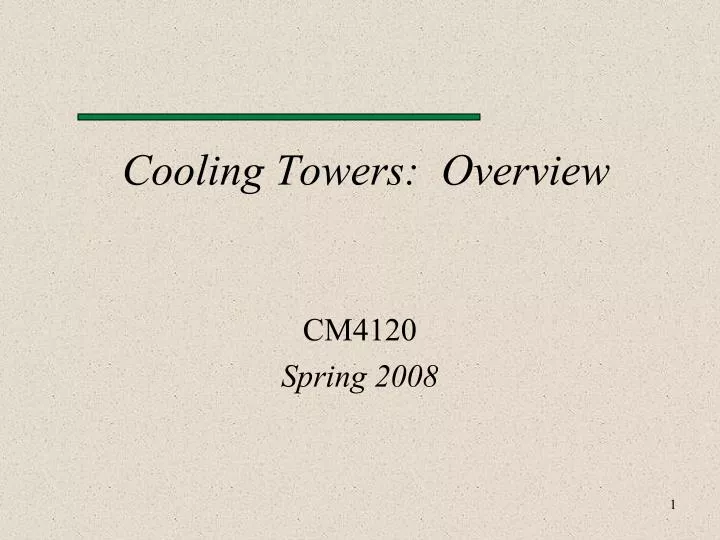 cooling towers overview