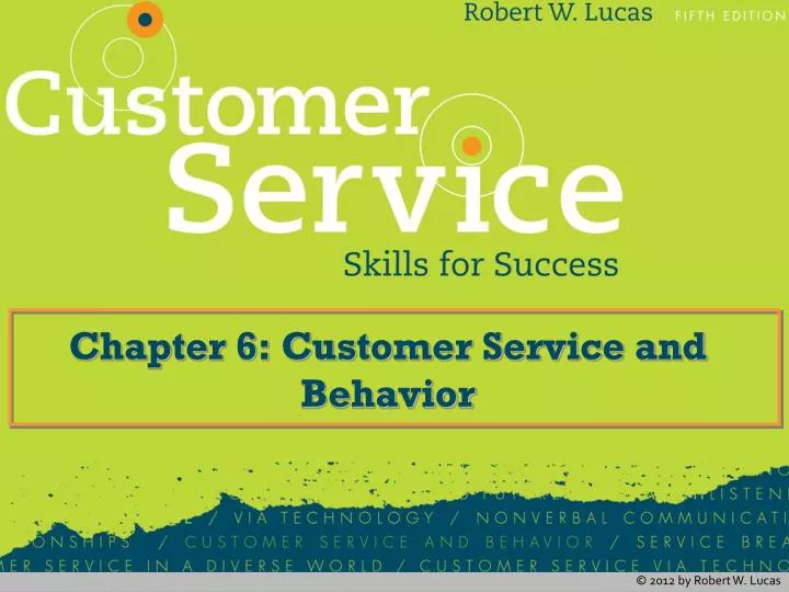 chapter 6 customer service and behavior