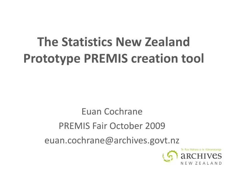 the statistics new zealand prototype premis creation tool