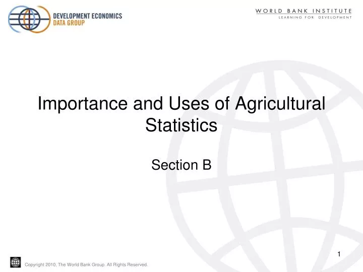 importance and uses of agricultural statistics