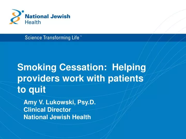 smoking cessation helping providers work with patients to quit