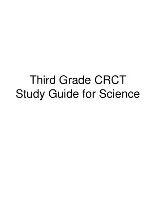 Third Grade CRCT Study Guide for Science