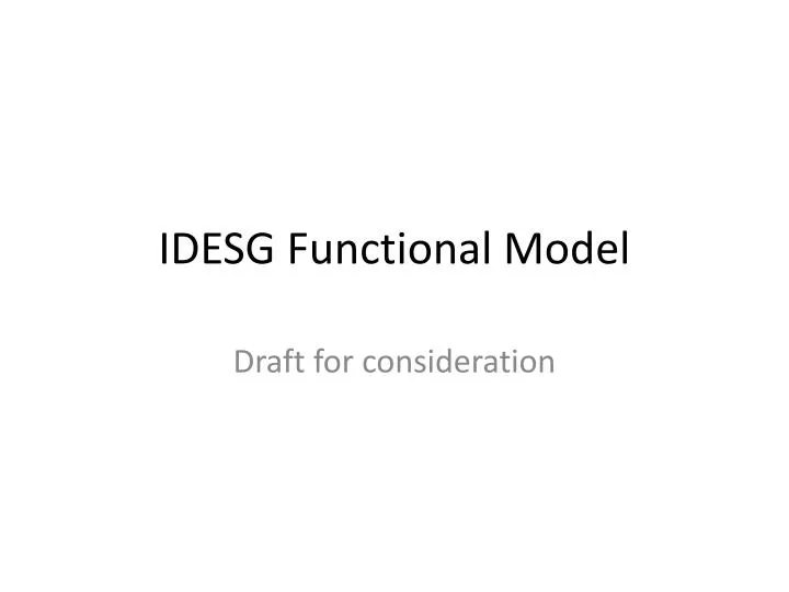 idesg functional model