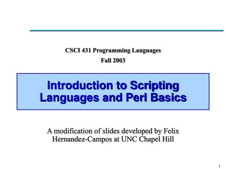 introduction to scripting languages and perl basics