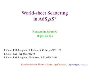 World-sheet Scattering in AdS 5 xS 5
