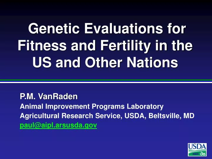 genetic evaluations for fitness and fertility in the us and other nations