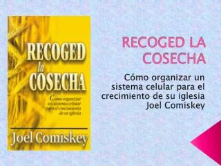 recoged la cosecha