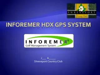 Inforemer hdx Gps system