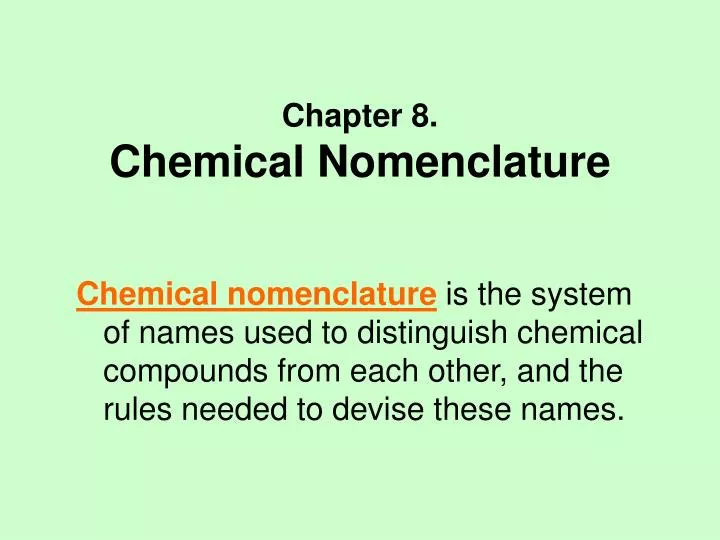 chapter 8 chemical nomenclature