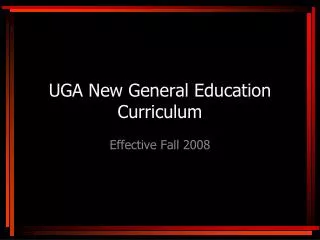 UGA New General Education Curriculum
