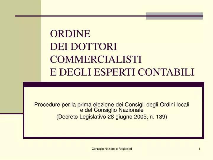 ordine dei dottori commercialisti e degli esperti contabili