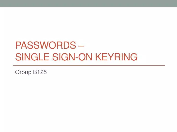 passwords single sign on keyring