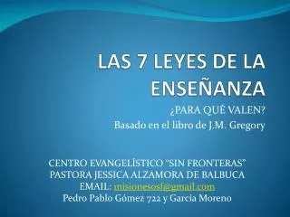 las 7 leyes de la ense anza