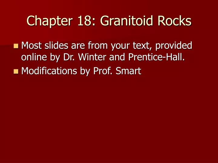 chapter 18 granitoid rocks