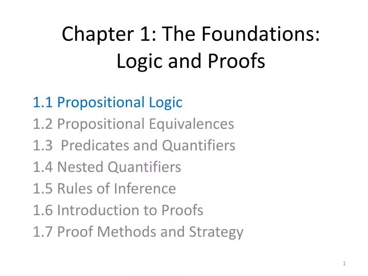 chapter 1 the foundations logic and proofs