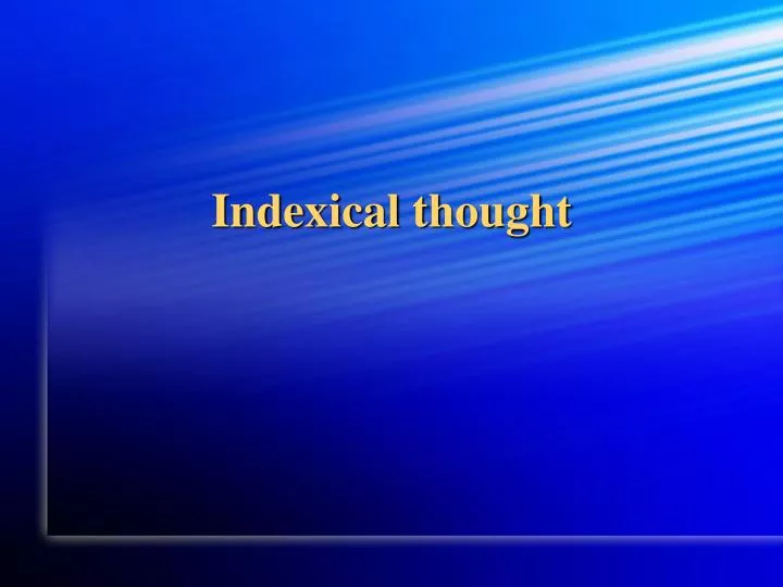 indexical thought