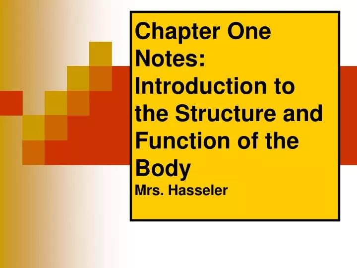 chapter one notes introduction to the structure and function of the body mrs hasseler