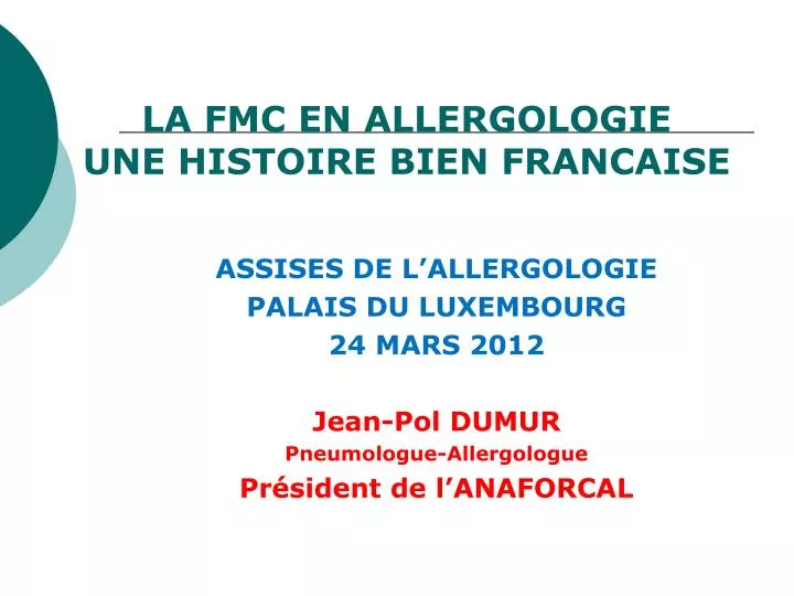 la fmc en allergologie une histoire bien francaise