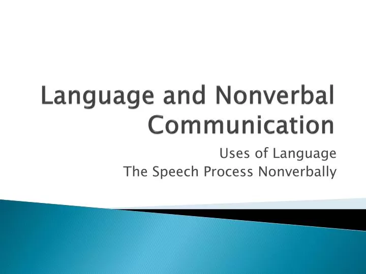 language and nonverbal communication