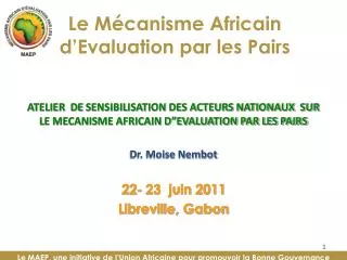 le m canisme africain d evaluation par les pairs