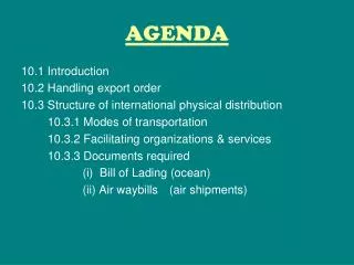 AGENDA