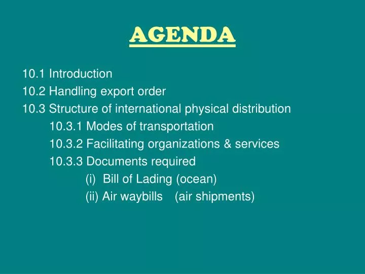 agenda