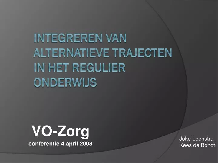 vo zorg conferentie 4 april 2008
