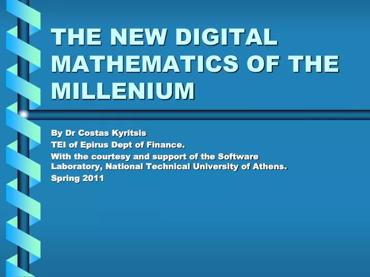 the new digital mathematics of the millenium