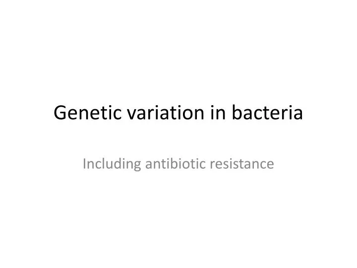 genetic variation in bacteria