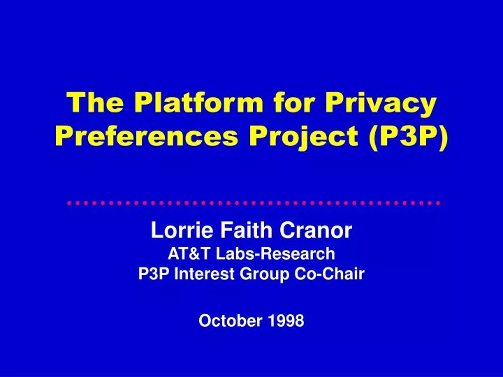 the platform for privacy preferences project p3p