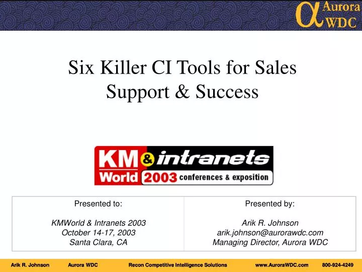 six killer ci tools for sales support success