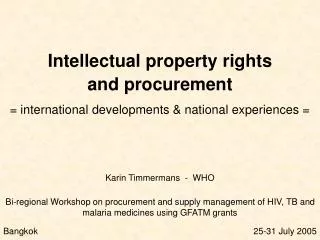 Intellectual property rights and procurement