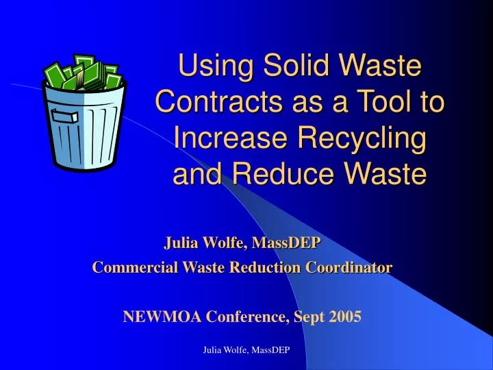using solid waste contracts as a tool to increase recycling and reduce waste